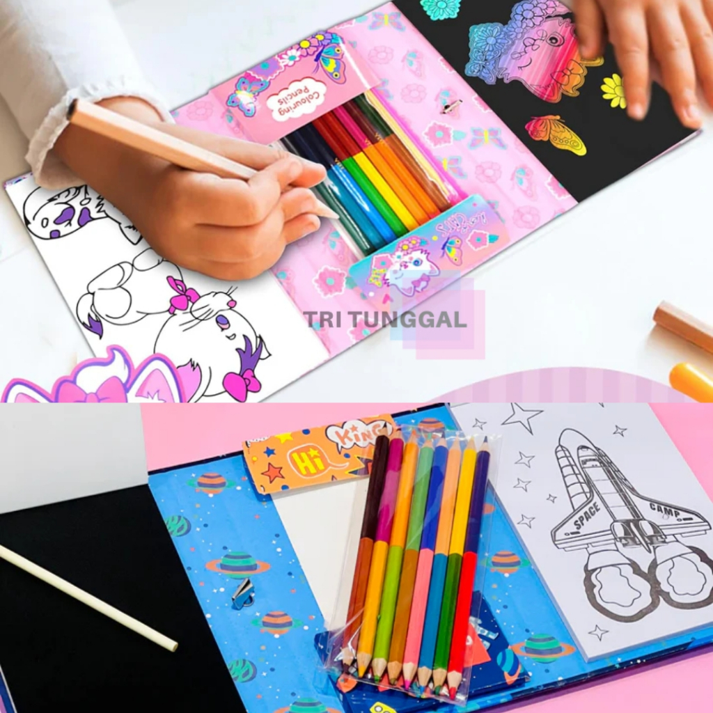 Jual Paket Mewarnai Anak COLORING SET U2067 Merk VEST High Quality ...