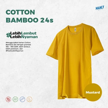 S XXL 3XL ANTI BAKTERI Kaos Polos Katun Bambu 24S Kaos Polos Cotton Bamboo