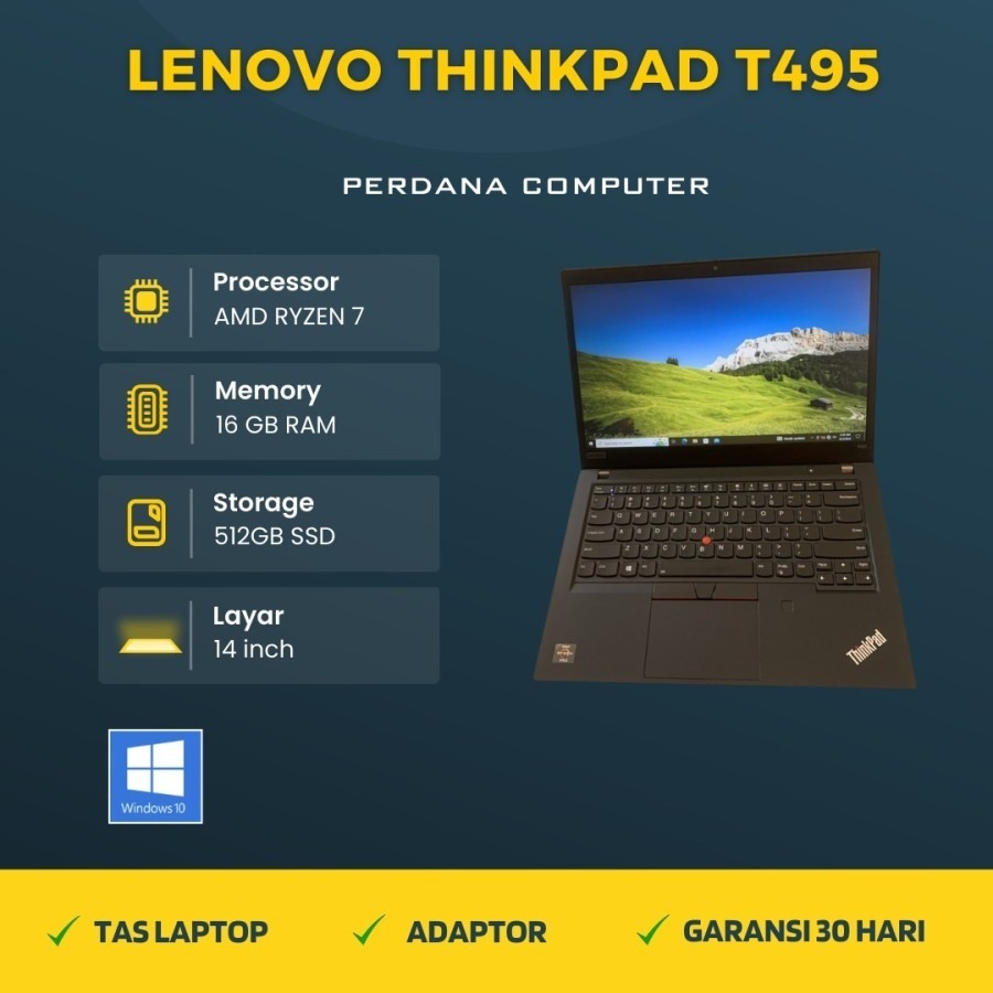 Jual Laptop Lenovo Thinkpad T495 AMD Ryzen 7 Pro 3700u RAM SSD | Shopee ...