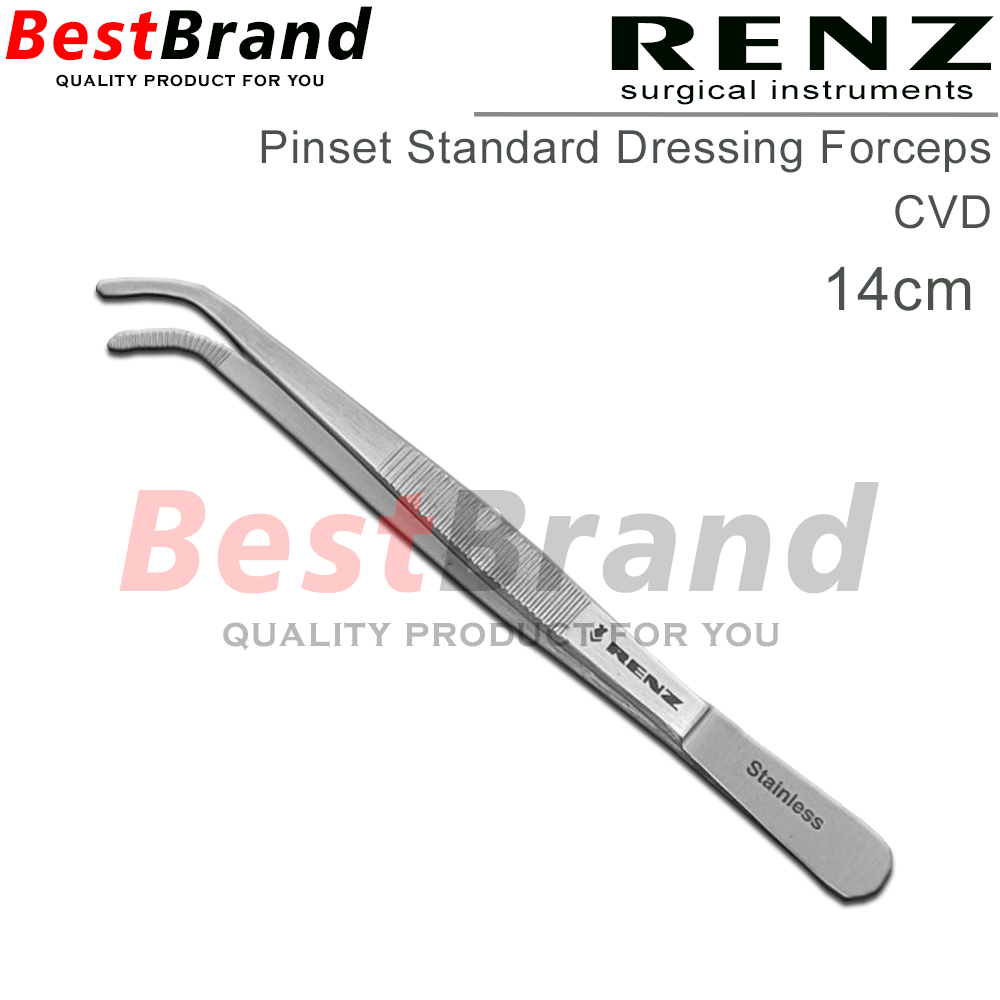 Jual Pinset Standard Dressing Forceps Curved,serrated ( medium ) CVD ...