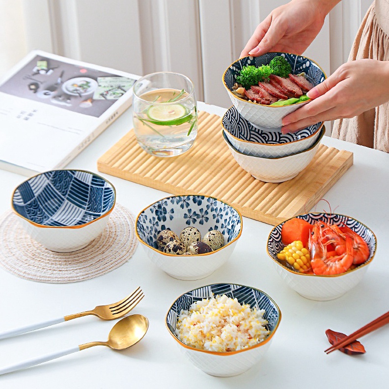 Jual Diskon Sekarang Mangkok Nasi Keramik Japanese Retro Style Mangkok ...