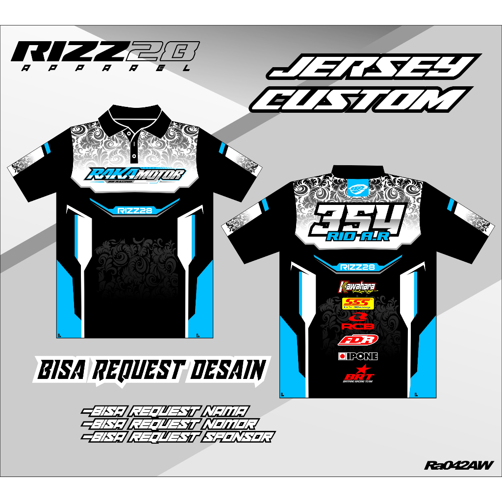 Jual JERSEY RACING CUSTOM FULL PRINTING bisa ganti nama nomor sponsor ...