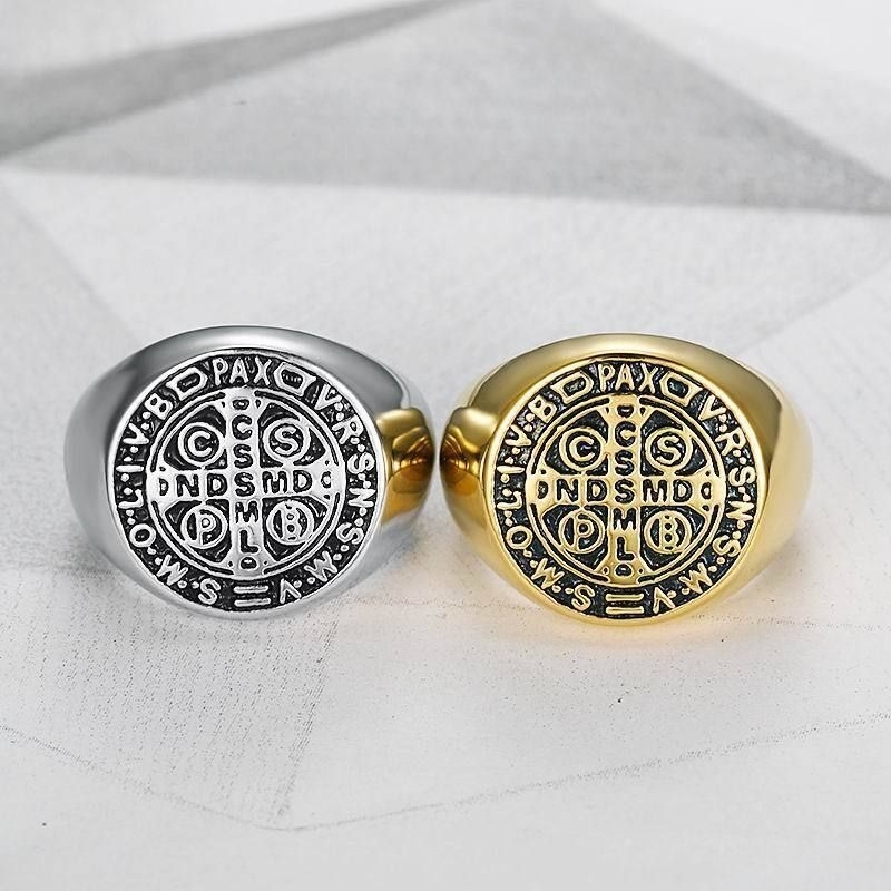 Jual cincin Saint Benedict Medal cssml ndsmd Black Silver constantin ...