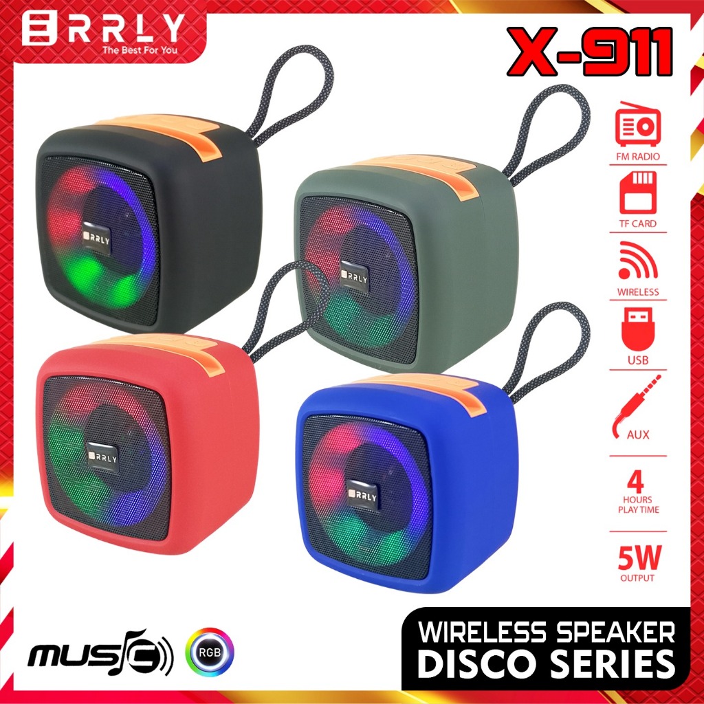 Jual ERRLY X911 Speaker Bluetooth Wireless LED RGB Speker Portable ...