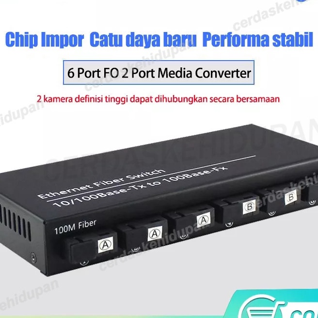 Jual KI3 Media Converter 6F2E 6 Port FO 2 Port LAN Support Poe 6 FO 2 ...