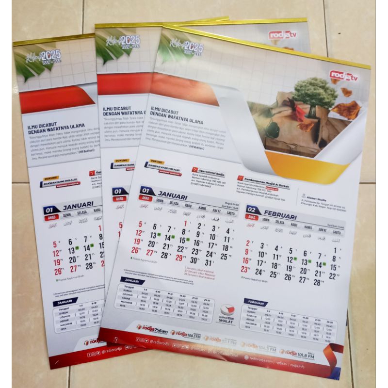 Jual Kalender Dinding Rodja 2025 Masehi Plus Jadwal Shalat | Shopee ...