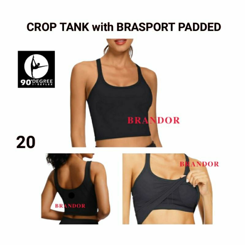 Jual Brandor - CROP TANK with SPORTBRA PADDED ( dgbs20 ) | Shopee Indonesia