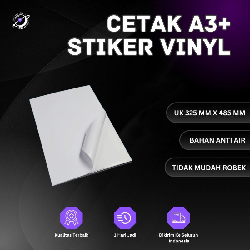 Jual Cetak A3+ Sticker Vinyl Stiker Vinyl Gloss White, Stiker, Stiker ...