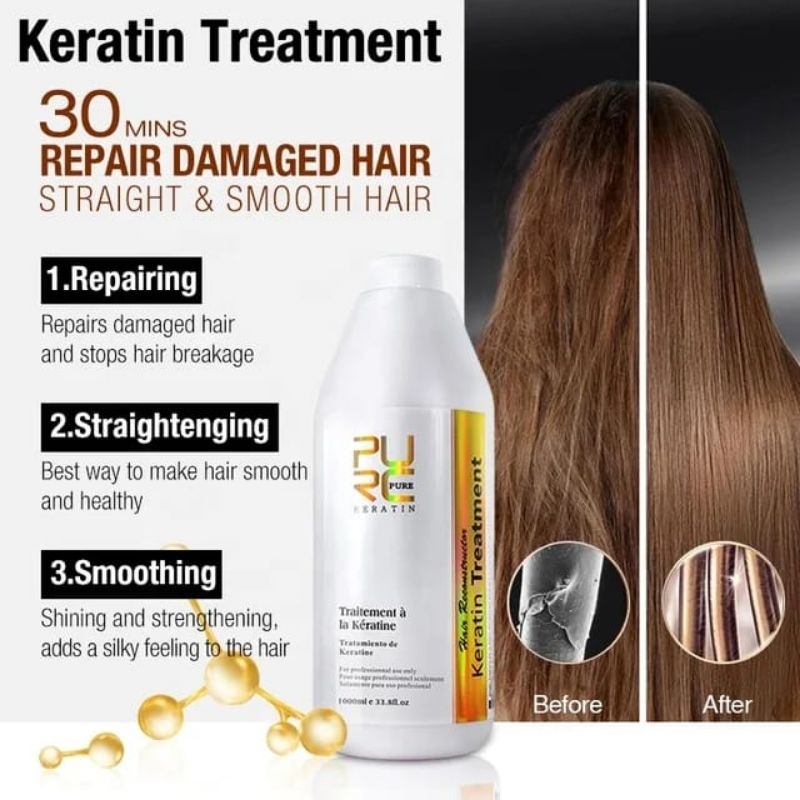 Jual Purc Smooting Keratin Treatment rambut 1000 ml Memperbaiki rambut ...
