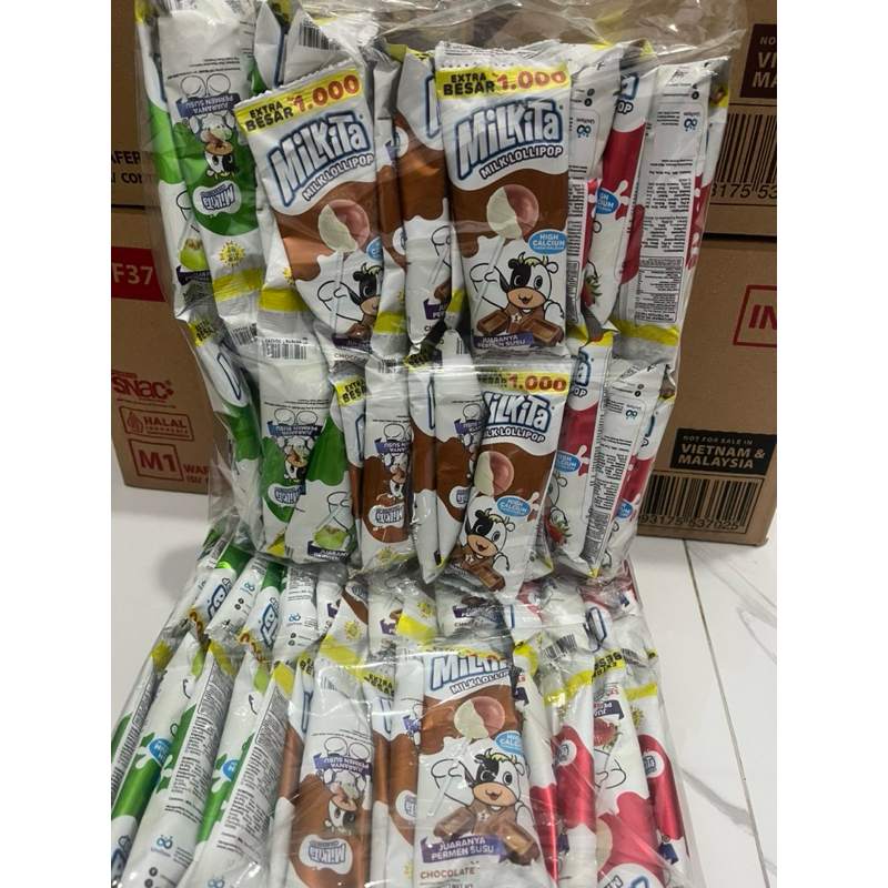 Jual ( ISI 10 pcs / renceng )PERMEN MILKITA HANGER RENCENGAN | Shopee ...