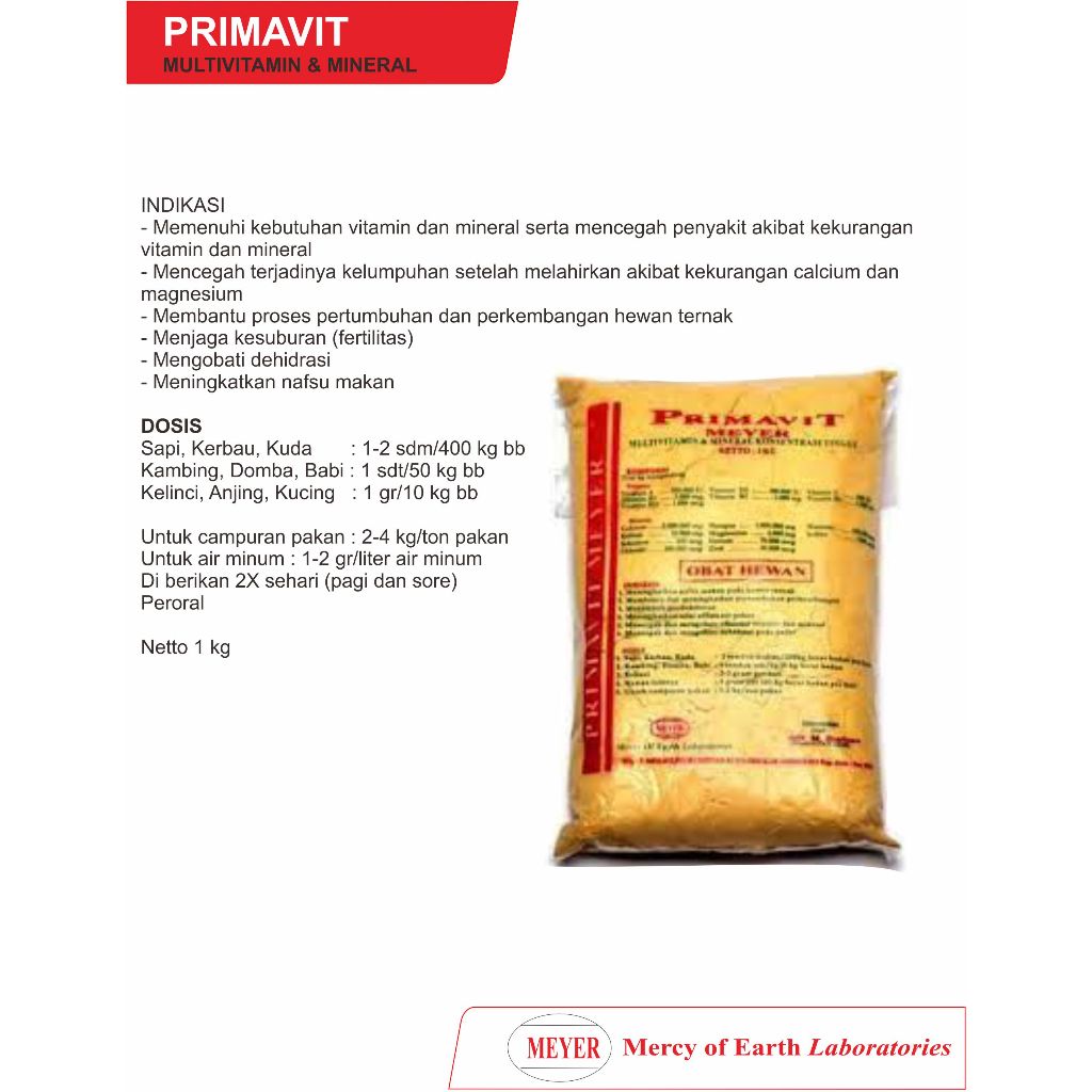 Jual Primavit Meyer (Multivitamin dan Mineral) Netto : 1 kg | Shopee ...