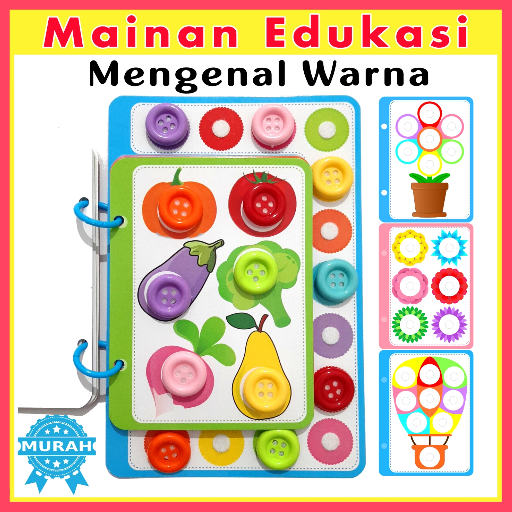 Jual Mainan Edukasi MENGENAL WARNA DENGAN KANCING, Matching Color ...