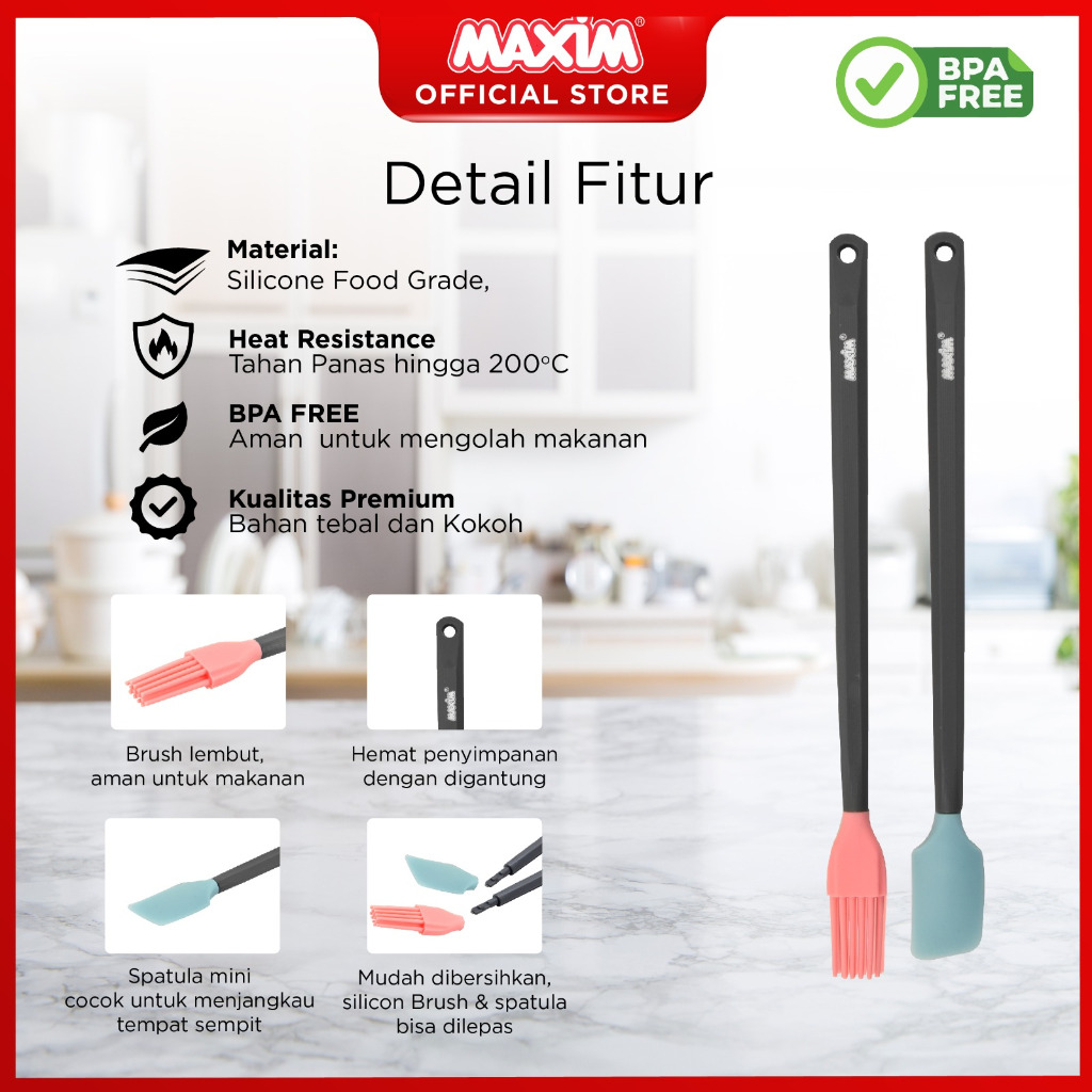 Jual Maxim Tools Baking Tools Mini Spatula dan Brush | Shopee Indonesia