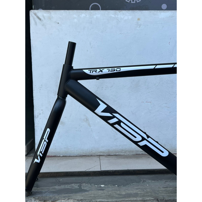 Jual FRAMESET FIXIE VISP HITAM BLACK FRAME SET STEEL IMPOR DECAL FIXED ...