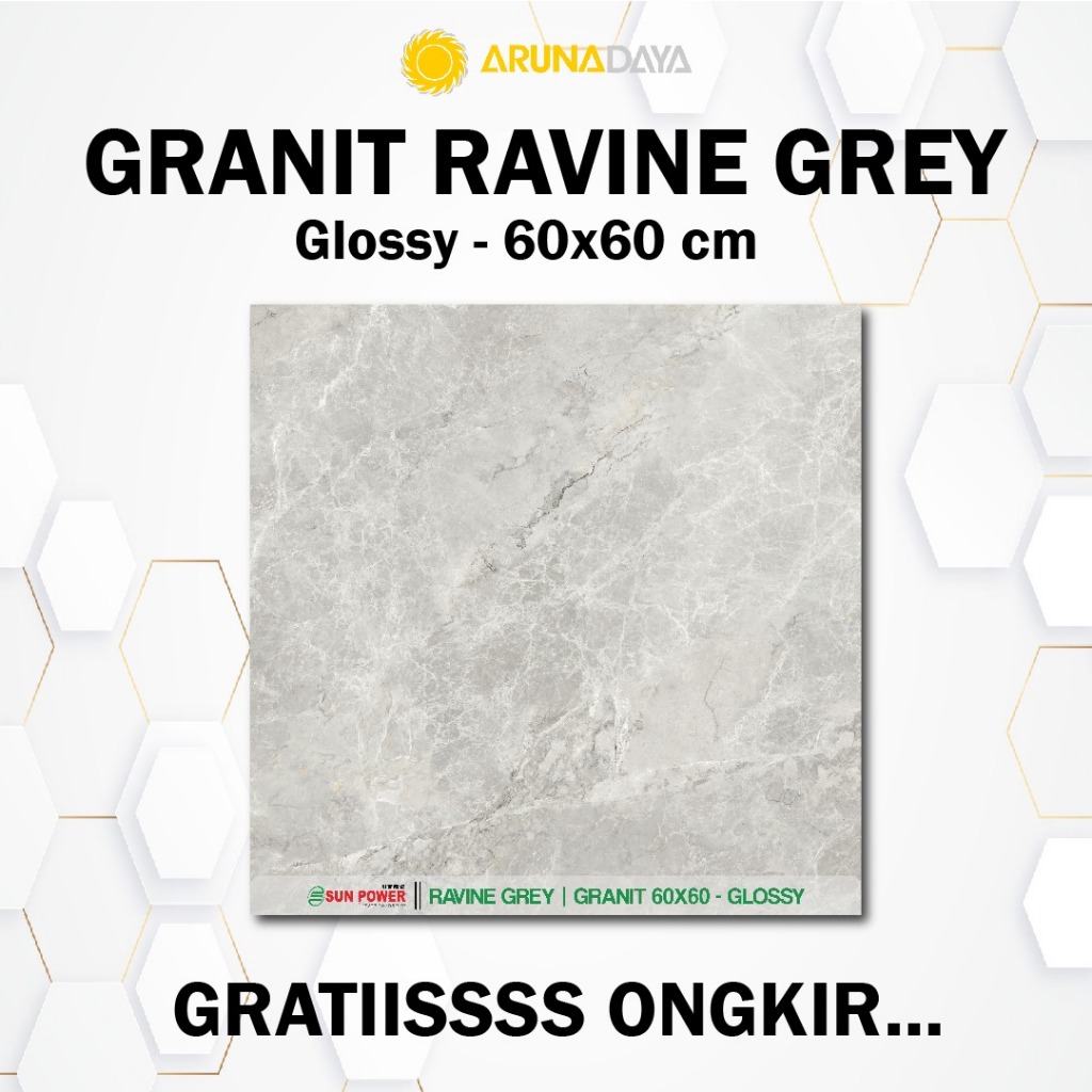 Jual Granit Sun Power Glossy Polished-Ravine Grey ukuran 60x60 | Shopee ...