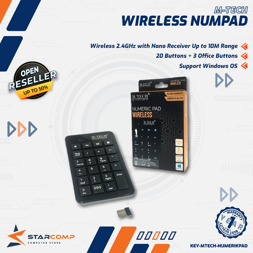 Jual M-Tech Wireless Numpad Numeric Pad Numerik Keyboard | Shopee Indonesia
