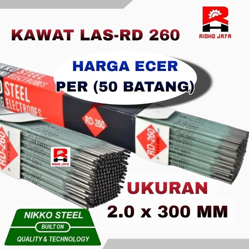 Jual [50BATANG] Kawat Las RD260 RD 260 2.0 x 300 mm Nikko Steel Kemasan ...