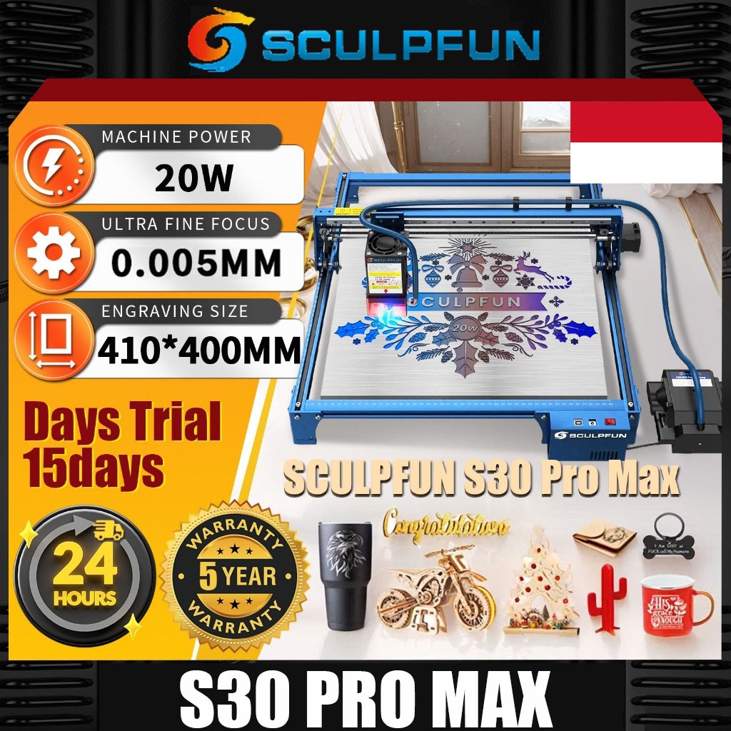 Jual Mesin Laser Cutting SCULPFUN S30 Pro Max 20W Mesin Ukiran Kayu ...