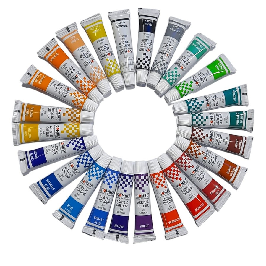 Jual Acrylic Color 6 ml / Cat Acrylic Combo Set warna / Cat akrilik ...