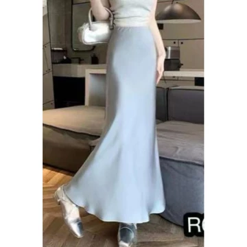 Rok Violet Satin Fashion Lembut Mewah