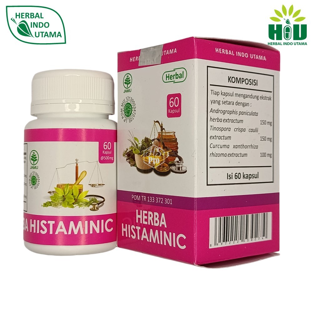 Herbal Indo Utama Histaminic Membantu Meringankan Gatal isi 60 Kapsul Terdaftar BPOM