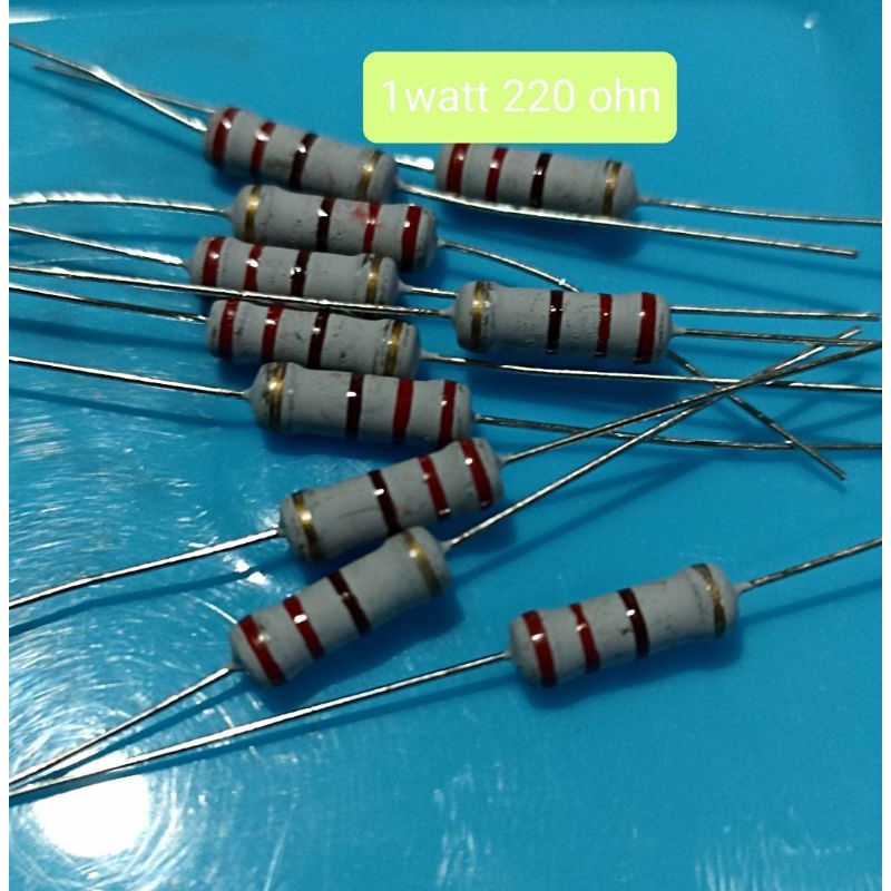 Jual 10BUAH RESISTOR 1WATT 220 OHM 1 WATT 220ohm 1w 220 ohm 5℅ | Shopee ...