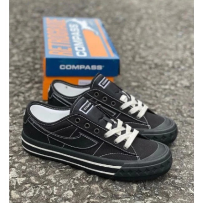 Jual Sepatu Compass Retrograde Doule Black Low - Sepatu Hitam Pria dan ...