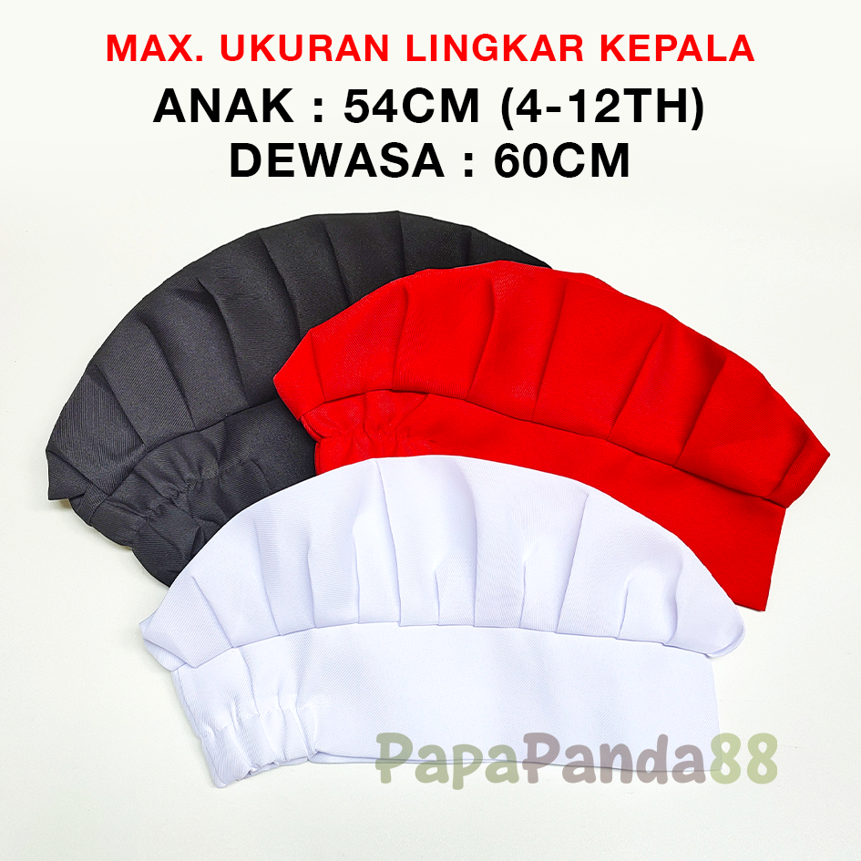 Jual Topi Koki Masak Baju Chef Dapur Jamur Putih Hitam Merah | Shopee ...