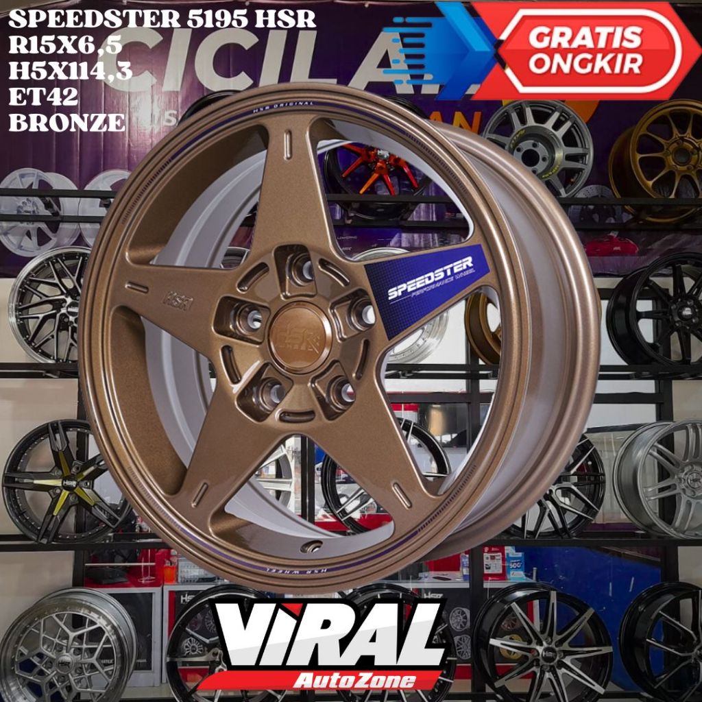 Jual Velg Mobil Ring 15 HSR SPEEDSTER R15 LEBAR 6,5 LOBANG BAUT 5 ET42 ...