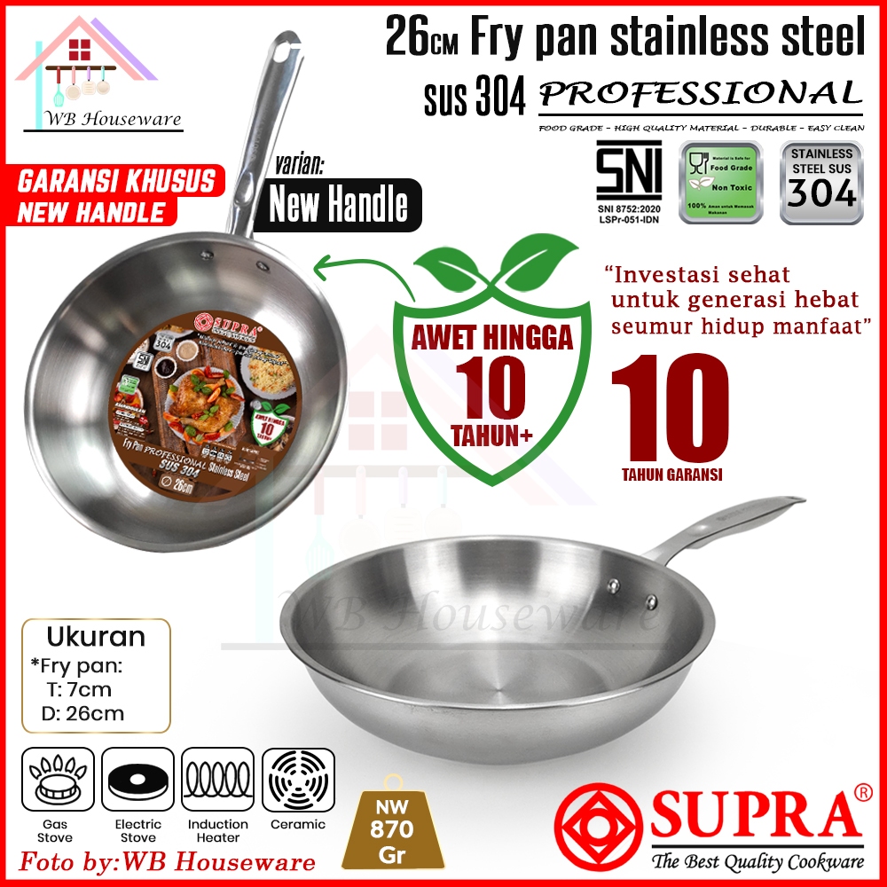 Jual Supra Panci Fry Pan Cm Stainless Steel Sus Impact Bottom