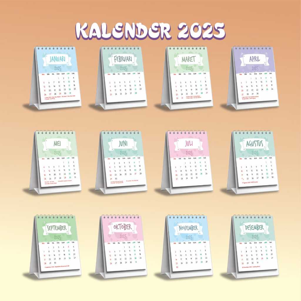 Jual KALENDER 2025 MINI - KALENDER MEJA MINI - CALENDER MEJA DUDUK 2025
