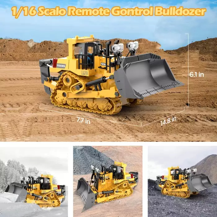 Jual Tatajoy Remote Control Bulldozer 2.4 GHz Remote Control Truck 9 ...