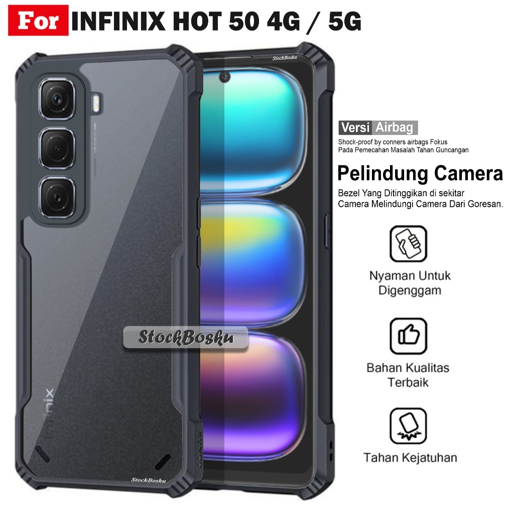 Jual Case Infinix Hot 50 50i Pro Plus 4G 5G Shockproof Armor Acrylic ...