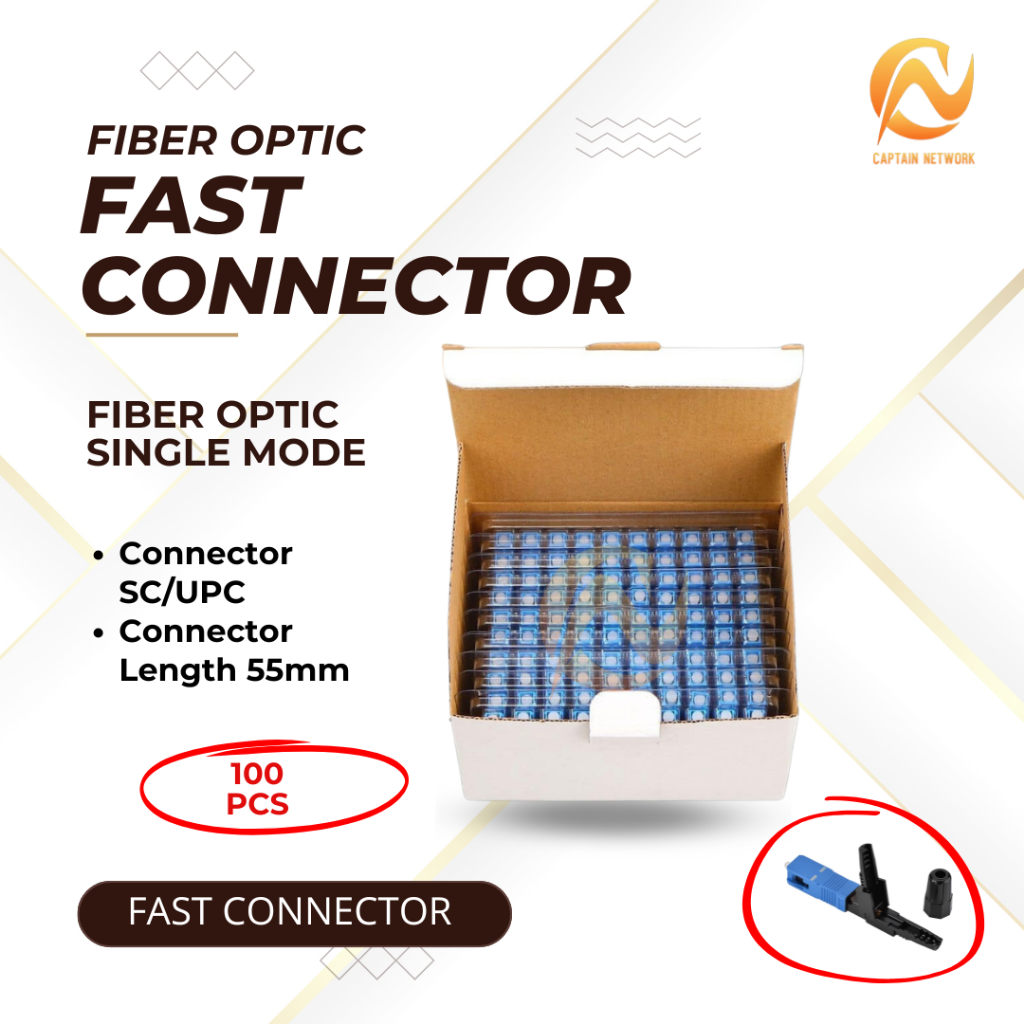 Jual Fiber Optic SC UPC Fast Connector / FTTH Fast Connector SC 100 PCS ...