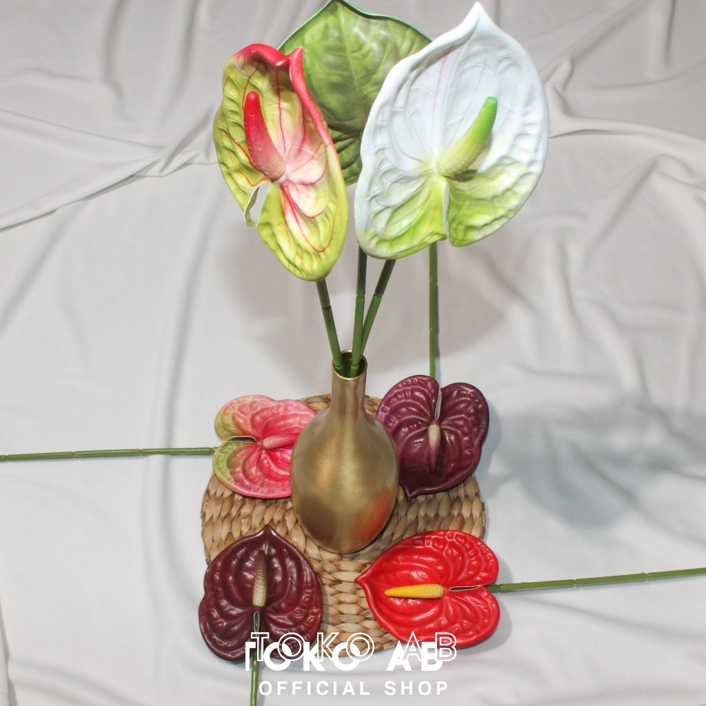 Jual bunga hiasan ruang tamu bunga anthurium k1 latex bunga hias ...