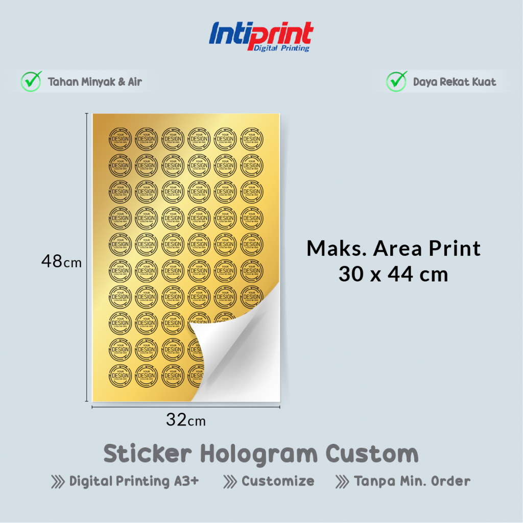 Jual Cetak Sticker Gold Custom / Print Stiker Emas Segel Label Kemasan ...
