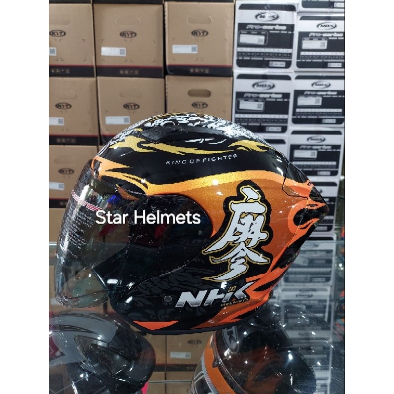 Jual Helm NHK R1 Elite Rider Chanon - Black Orange | Shopee Indonesia