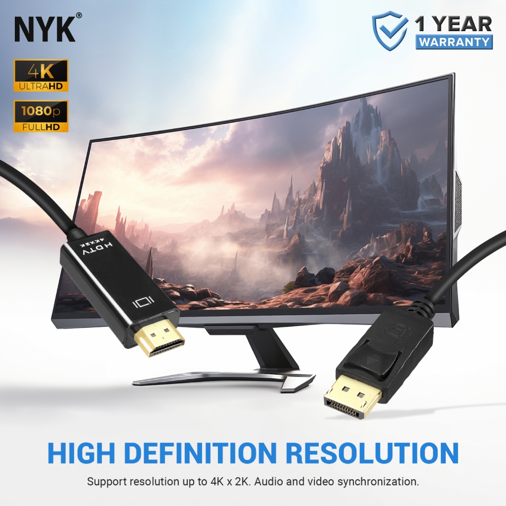 NYK Kabel DP to HDMI 1.8 Meter Cable COD (4)