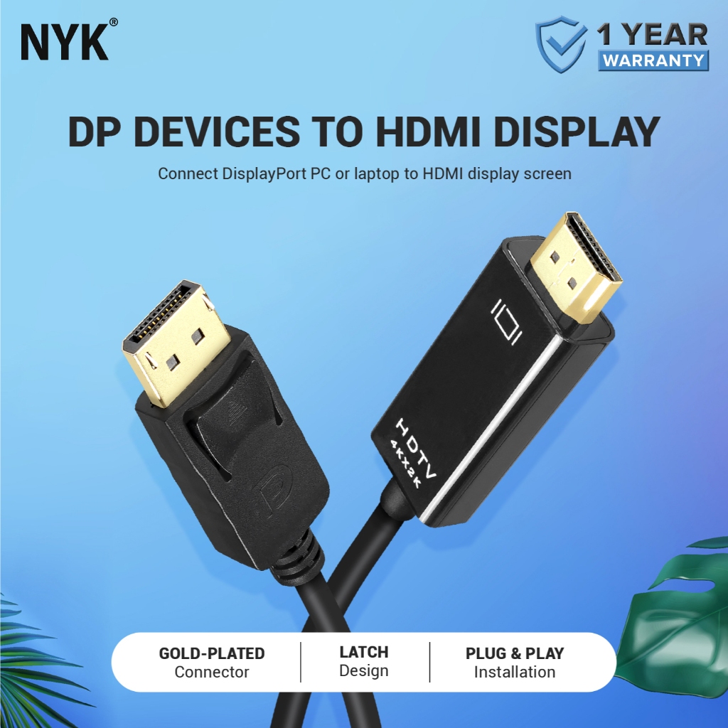 NYK Kabel DP to HDMI 1.8 Meter Cable COD (3)