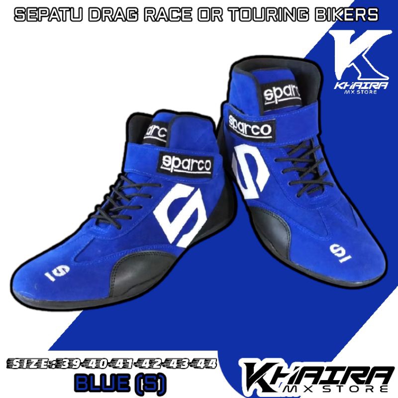 Jual Sepatu Drag bike race sepatu racing touring riding bikers biru (S ...