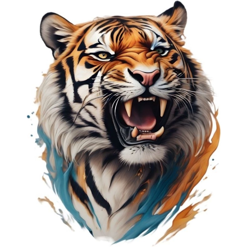 Jual stiker gambar kepala harimau size 15x20 cm print cut | Shopee ...