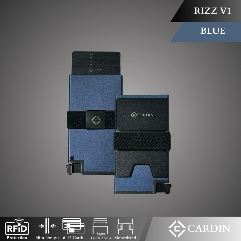 Jual Cardino Rizz Wallet V1 | Blue | Card holder RFID Dompet Kartu Pria ...
