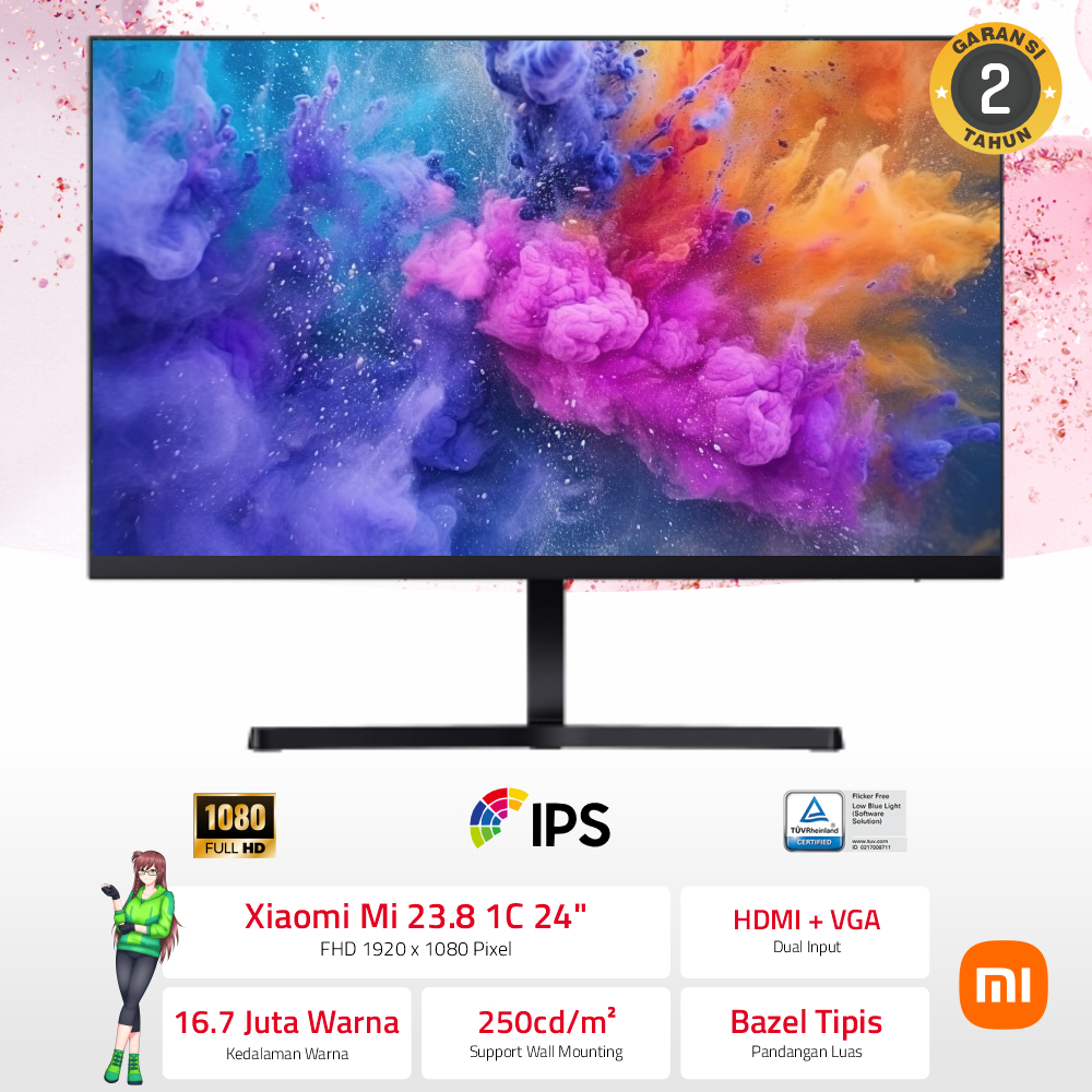Jual Monitor Xiaomi 24" Mi 1C Full HD IPS Slim Body HDMI VGA Borderless ...