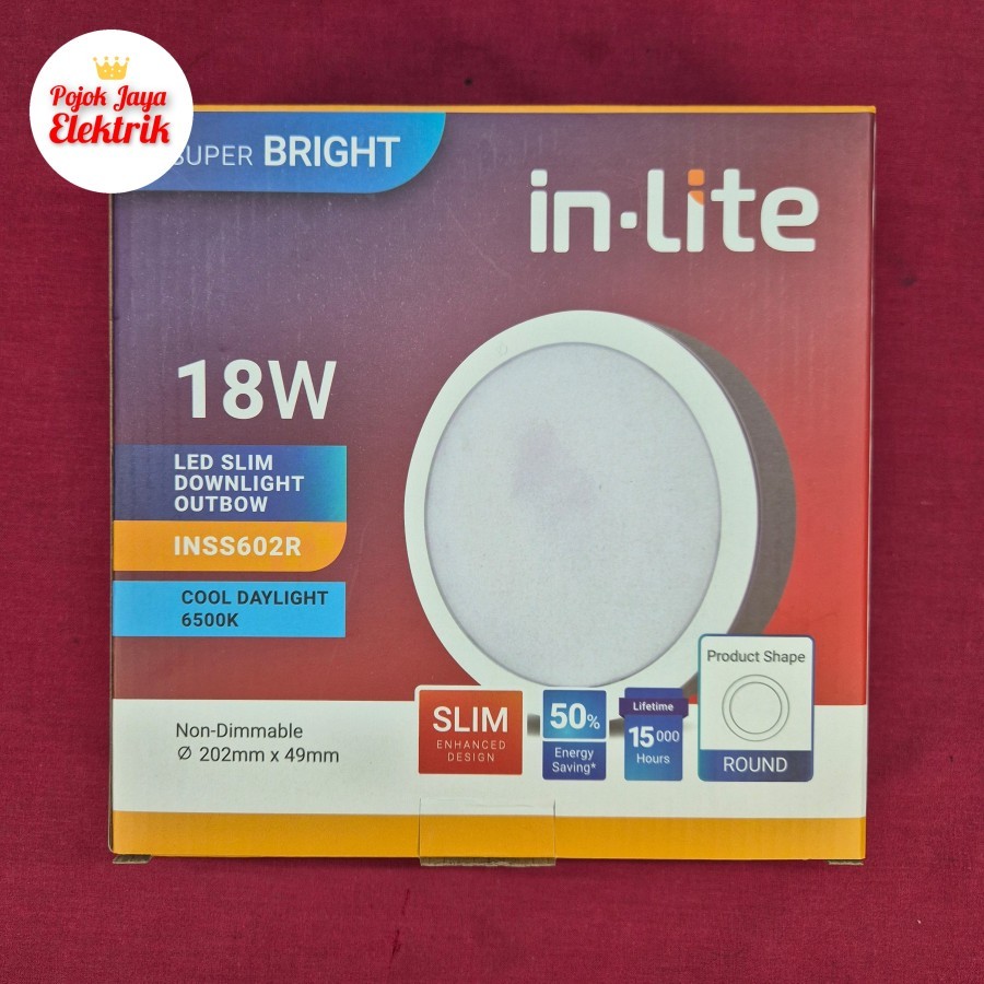 Jual INSS602R Lampu Downlight Panel LED 18W Watt OB Outbow Inlite ...