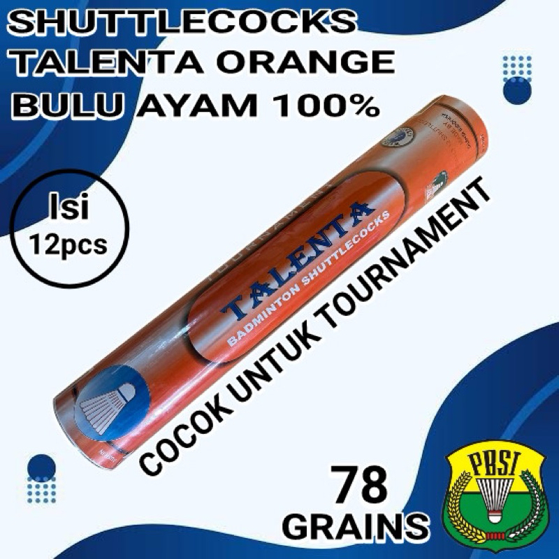 Jual Cock Badminton TALENTA ORANGE / Shuttlecocks TALENTA OREN / Kok ...