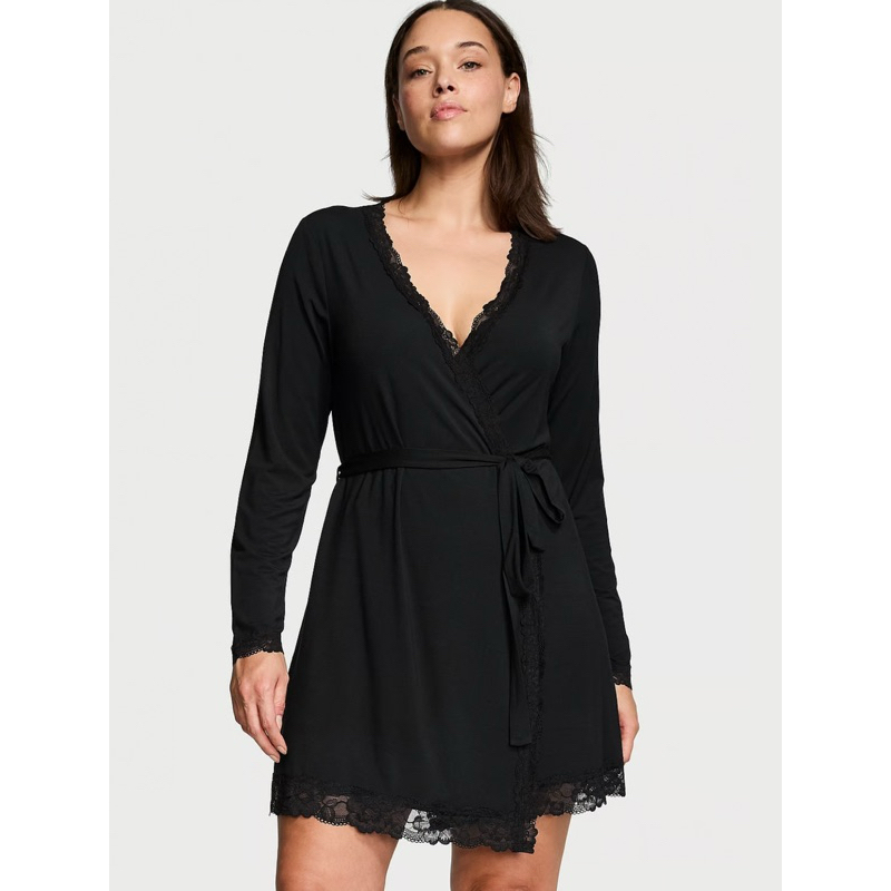 Jual VICTORIA'S SECRET Modal Soft Lace-Trim Wrap Robe | Shopee Indonesia