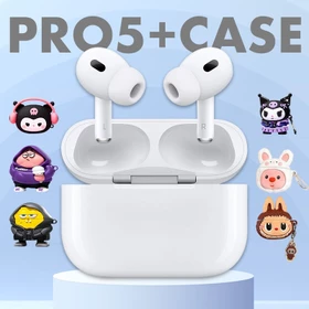 Headset Earphone Pro5 Earbuds TWS Bluetooth Wireless Sound 9D Hifi Stereo