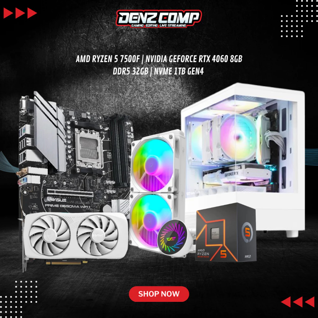 Jual PC Gaming AMD Ryzen 5 7500F | RTX 4060 8GB | NVMe 1TB | DDR5 32GB ...