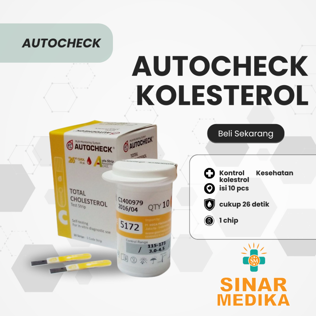 Jual STRIP AUTOCHECK KOLESTEROL / STIK REFILL CHOLESTROL AUTO CHECK ...