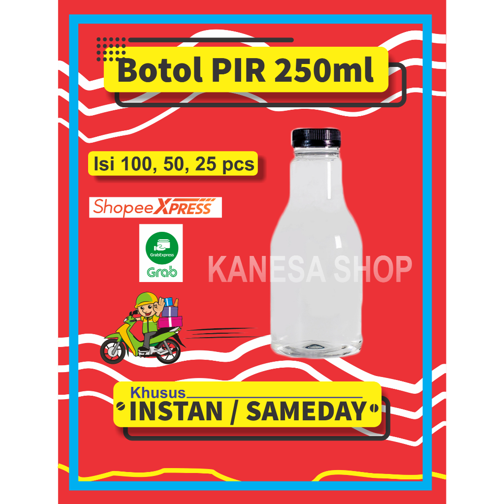 Jual [INSTAN/SAMEDAY] Botol Plastik PIR 250ml / Botol Plastik 250ml ...
